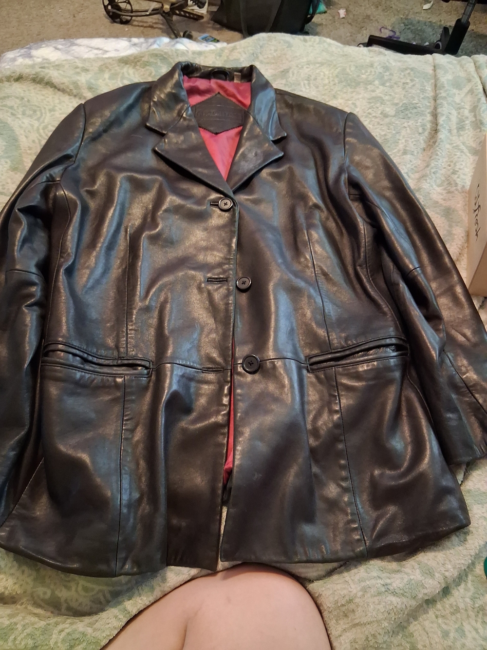Preston & York Black Authentic Lambskin Leather Blazer Jacket